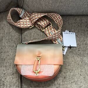 NWT $295 Zac Zac Posen Belay Sunset Belay Saddle Crossbody orange green ombre